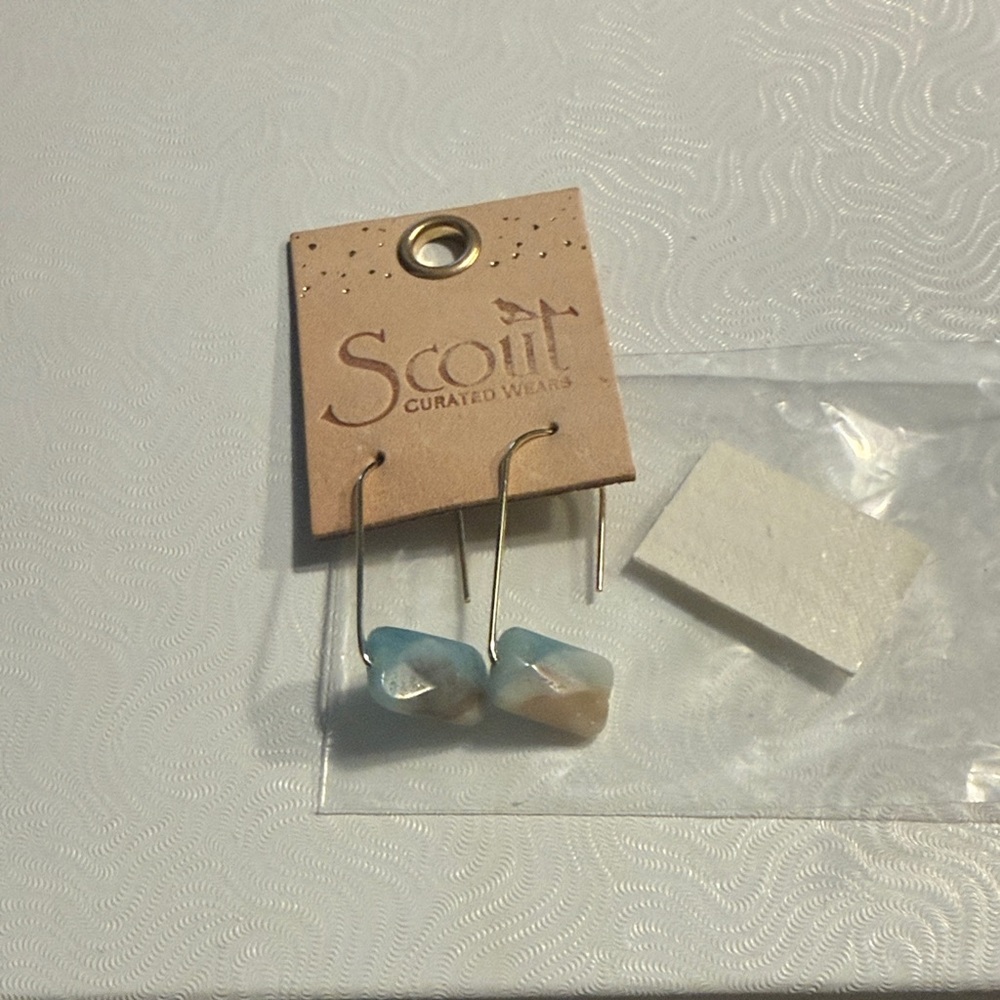 Scout Curated Women’s Blue & Cream Drop Earrings